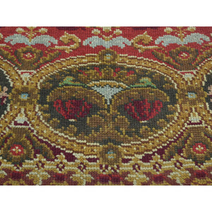 10'10"x14'5" Red Antique European Donegal Pure Wool Oversize Oriental Rug FWR192126