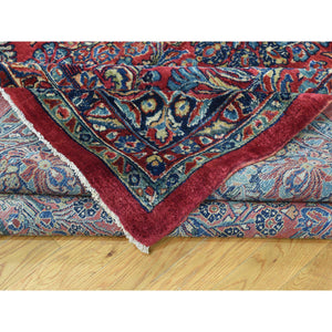 9'x25'7" Red Hand-Knotted Antique Persian Sarouk Gallery Size Exc Cond Rug FWR192792