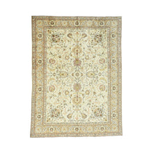 Load image into Gallery viewer, 9&#39;8&quot;x12&#39;10&quot; Ivory Antique Persian Tabriz Hand-Knotted Full Pile Oriental Rug FWR192822