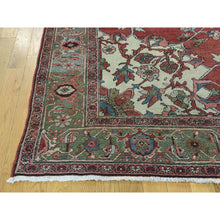 Load image into Gallery viewer, 9&#39;x11&#39;3&quot; Red Hand-Knotted Antique Persian Serapi Open Field Oriental Rug FWR206550