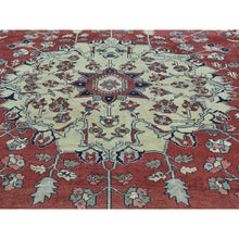 Load image into Gallery viewer, 9&#39;x11&#39;3&quot; Red Hand-Knotted Antique Persian Serapi Open Field Oriental Rug FWR206550