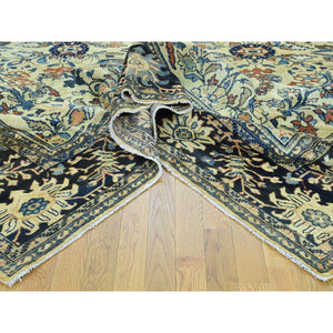9'4"x11'10" Yellow Handmade Antique Persian Lilihan Mint Cond Full Pile Rug FWR206592