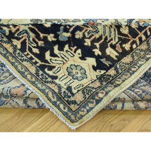 9'4"x11'10" Yellow Handmade Antique Persian Lilihan Mint Cond Full Pile Rug FWR206592