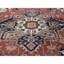Load image into Gallery viewer, 10&#39;x11&#39;7&quot; Red Hand-Knotted Antique Persian Serapi Squarish Good Cond Rug FWR208710