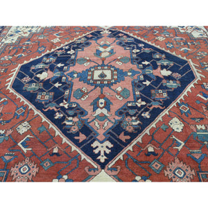 9'10"x13'5" Red Antique Persian Serapi Good Cond Hand-Knotted Oriental Rug FWR212598