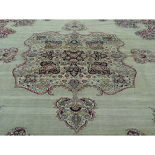 Load image into Gallery viewer, 10&#39;9&quot;x12&#39; Beige Antique Lavar Kerman with Natural Cranberry Dyes Oriental Rug FWR216360