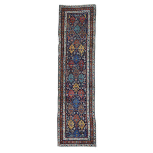 3'5"x12'9" Blue Full Pile Antique Mint Condition Northwest Persian Wide Runner FWR217602