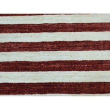 Load image into Gallery viewer, 2&#39;7&quot;x3&#39;10&quot; Hand-Knotted Pure Wool Peshawar American Flag Wall Hanging Rug FWR218736