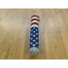 Load image into Gallery viewer, 2&#39;7&quot;x3&#39;10&quot; Hand-Knotted Pure Wool Peshawar American Flag Wall Hanging Rug FWR218736