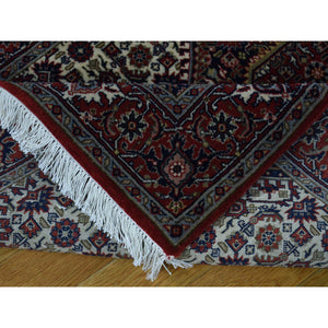 2'9"x12'10" Hand-Knotted Pure Wool Persian Bidjar Design, Super Fine Weave Oriental Runner Rug FWR219138