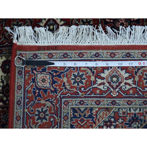 2'9"x12'10" Hand-Knotted Pure Wool Persian Bidjar Design, Super Fine Weave Oriental Runner Rug FWR219138