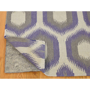8'10''x12'2'' Purple Flat Weave Durie Kilim Reversible Hand Woven Rug FWR227268