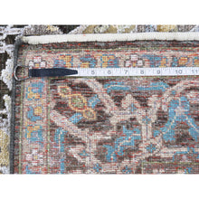 Load image into Gallery viewer, 8&#39;4&#39;&#39;x9&#39;9&#39;&#39; Silk with Textured Wool Ancient Cartouche Design Hand Knotted Rug FWR233820