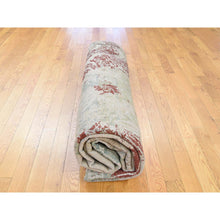 Load image into Gallery viewer, 9&#39;1&quot;x12&#39;2&quot; Silk With Textured Wool Broken Tulip Design Hand-Knotted Oriental Rug FWR237522