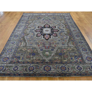 6'x9' Heriz Design Wool and Silk Hand-Knotted Oriental Rug FWR251082