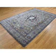 Load image into Gallery viewer, 6&#39;x9&#39; Heriz Design Wool and Silk Hand-Knotted Oriental Rug FWR251082