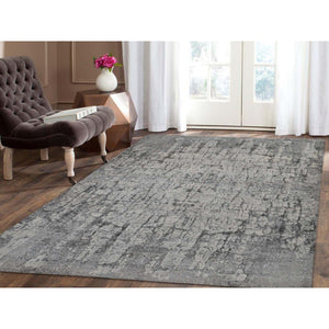 6'x9' Abstract Hand-Knotted Hi-Lo Pile THE TREE BARK Soft Wool Oriental Rug FWR253176