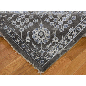 9'2"x11'10" Persian Tabriz Broken Design Wool And Silk Hand-Knotted Oriental Rug FWR254598