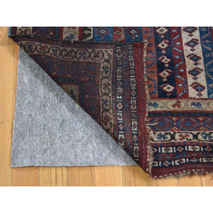 4'10"x11'8" Colorful Antique Persian Tribal Lori Buft With Shawl Design Wide Runner Hand-Knotted Oriental Rug FWR258828