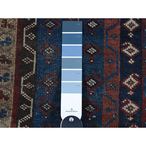 4'10"x11'8" Colorful Antique Persian Tribal Lori Buft With Shawl Design Wide Runner Hand-Knotted Oriental Rug FWR258828