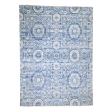 Load image into Gallery viewer, 9&#39;1&quot;x12&#39;4&quot; Mamluk Design Pure Silk Antiqued Hand-Knotted Oriental Rug FWR259278