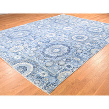 Load image into Gallery viewer, 9&#39;1&quot;x12&#39;4&quot; Mamluk Design Pure Silk Antiqued Hand-Knotted Oriental Rug FWR259278