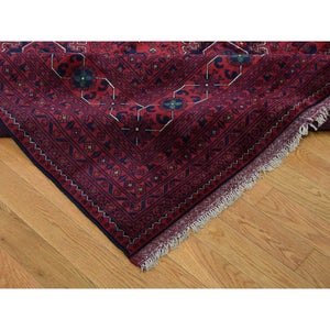 13'1"x19'8" Mansion Size Afghan Khamyab Denser Weave with Shiny Wool Hand Knotted Oriental Rug FWR261678