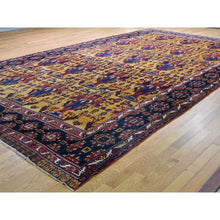 Load image into Gallery viewer, 10&#39;4&quot;x17&#39;7&quot; Golden Yellow Antique Persian Gallery Size Bakhtiari Pure Wool Hand-Knotted Oriental Rug FWR269232