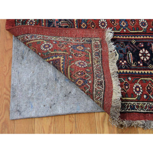 14'6"x19' Red Antique Persian Bijar Pure Wool Exc Condition Oversize Pure Wool Hand-Knotted Oriental Rug FWR269256