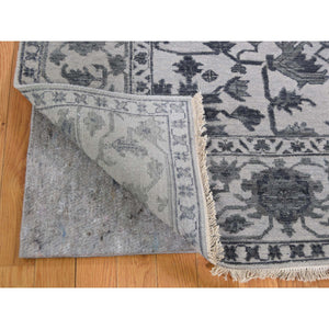 8'1"x10'1" Silver Heriz Design Wool And Silk Hi-lo Pile Hand-Knotted Oriental Rug FWR269340