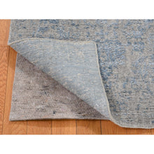 Load image into Gallery viewer, 2&#39;5&quot;x9&#39;10&quot; Jacquard Hand-Loomed Silken Grey Broken Persian Heriz Design Runner Oriental Rug FWR273414