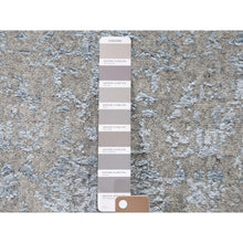 Load image into Gallery viewer, 2&#39;5&quot;x9&#39;10&quot; Jacquard Hand-Loomed Silken Grey Broken Persian Heriz Design Runner Oriental Rug FWR273414