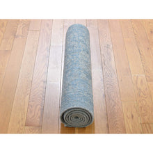 Load image into Gallery viewer, 2&#39;5&quot;x9&#39;10&quot; Jacquard Hand-Loomed Silken Grey Broken Persian Heriz Design Runner Oriental Rug FWR273414