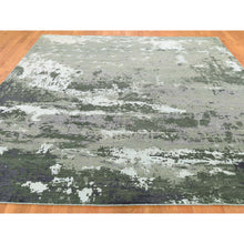 Load image into Gallery viewer, 8&#39;x9&#39;10&quot; Hand-Knotted Abstract Design Wool And Silk Hi And Low Pile Oriental Rug FWR275700