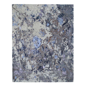 8'x10' Abstract Design Wool and Silk Hand-Knotted Oriental Rug FWR275736