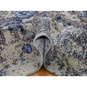 8'x10' Abstract Design Wool and Silk Hand-Knotted Oriental Rug FWR275736