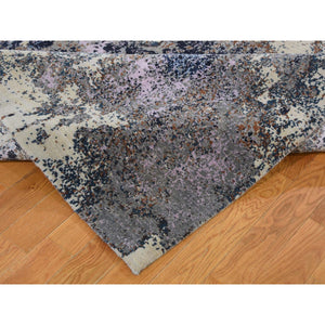 8'x10' Abstract Design Wool and Silk Hand-Knotted Oriental Rug FWR275736
