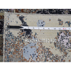 8'x10' Abstract Design Wool and Silk Hand-Knotted Oriental Rug FWR275736