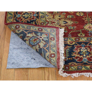 6'x8'9" Red Karajeh Design Pure Wool Hand-Knotted Oriental Rug FWR277782