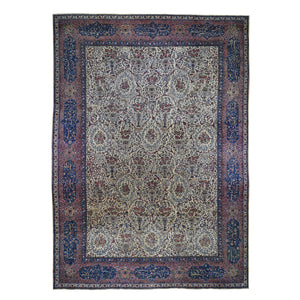 13'9"x19'10" Antique Persian Kerman with Poetry and Animals Oversize Oriental Rug FWR282486