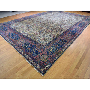 13'9"x19'10" Antique Persian Kerman with Poetry and Animals Oversize Oriental Rug FWR282486