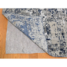 Load image into Gallery viewer, 9&#39;x12&#39; Blue-Gray Erased Heriz Design Wool and Silk Hand-Knotted Fine Oriental Rug FWR283134
