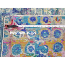 Load image into Gallery viewer, 2&#39;7&quot;x10&#39;2&quot; THE PEACOCK Sari Silk Colorful Runner Hand Knotted Oriental Rug FWR284196