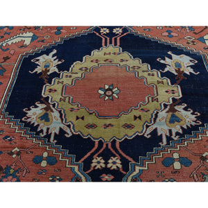 9'5"x14'10" Terracotta Red Antique Persian Bakshaish Good Condition Clean Pure Wool Hand Knotted Rug FWR285408