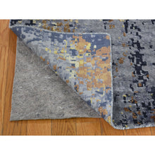 Load image into Gallery viewer, 6&#39;x9&#39; Gray Abstract Design Wool and Silk Hi-Low Pile Hand Knotted Oriental Rug FWR286770