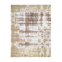 Load image into Gallery viewer, 8&#39;x9&#39;10&quot; Yellow Abstract Design Silk With Textured Wool Hand Knotted Oriental Rug FWR287700