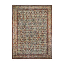 Load image into Gallery viewer, 8&#39;4&quot;x11&#39;5&quot; Gold Antique Persian Tabriz Fish Design Pure Wool Hand Knotted Oriental Rug FWR287904