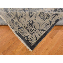 Load image into Gallery viewer, 9&#39;1&quot;x12&#39; Gray Wool And Silk Transitional Erased Persian Design Hand Knotted Oriental Rug FWR290142