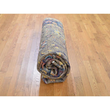 Load image into Gallery viewer, 8&#39;10&quot;x12&#39; Brown Silk With Textured Wool Persian Design Hand Knotted Oriental Rug FWR290214