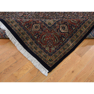 9'x12'3" Herati Fish Design 175 KPSI Hand Knotted Wool And Silk Oriental Rug FWR290832